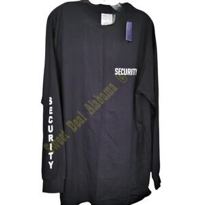 Pudala Black Tactical Shirt – Security – Long Sleeve "Security", Size Large
